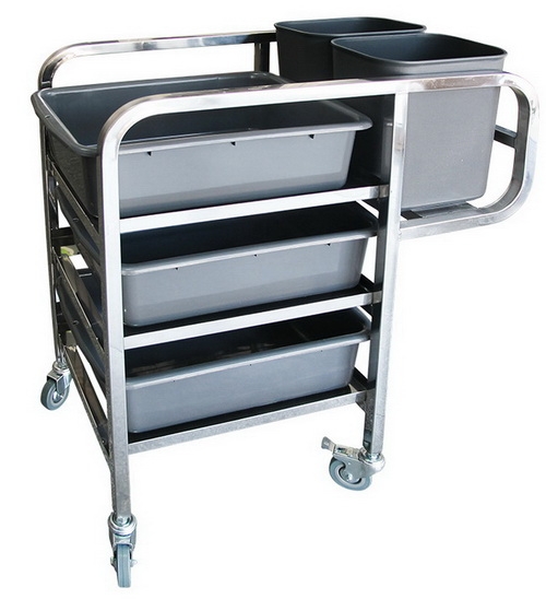 DT-43:รถเข็นเก็บจานโครเมี่ยมโครงเหลี่ยม 
Dish Cart